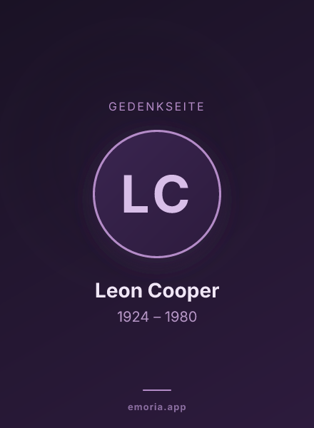 Gedenkportrait von Leon Cooper
