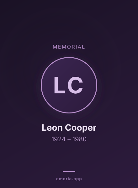 Memorial portrait of Leon Cooper