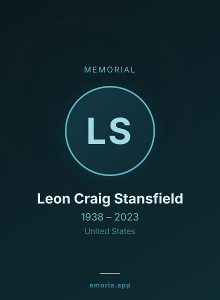 Memorial portrait of Leon Craig Stansfield