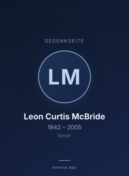 Gedenkportrait von Leon Curtis McBride