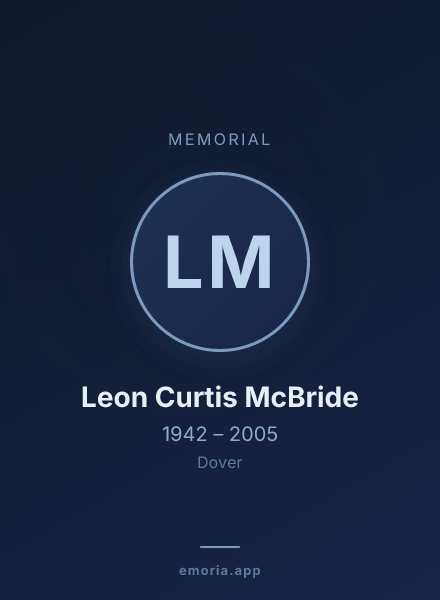 Memorial portrait of Leon Curtis McBride