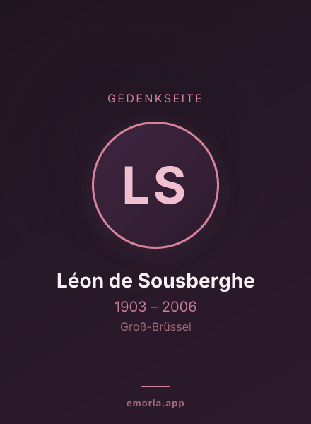 Gedenkportrait von Léon de Sousberghe