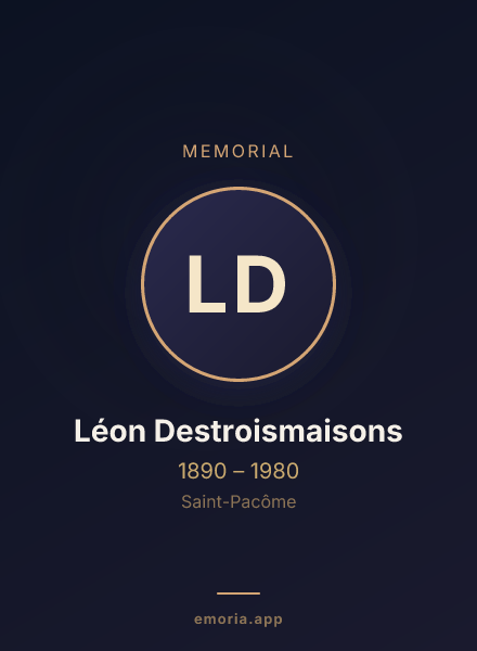 Memorial portrait of Léon Destroismaisons