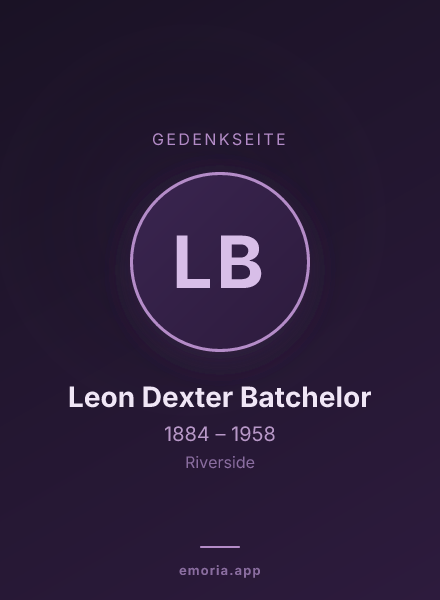 Gedenkportrait von Leon Dexter Batchelor
