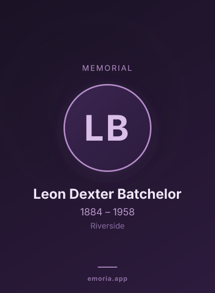 Memorial portrait of Leon Dexter Batchelor