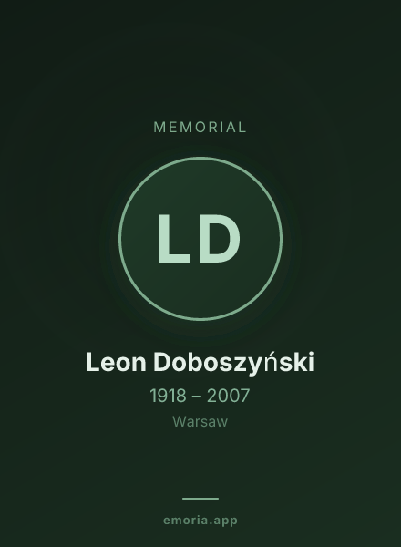 Memorial portrait of Leon Doboszyński