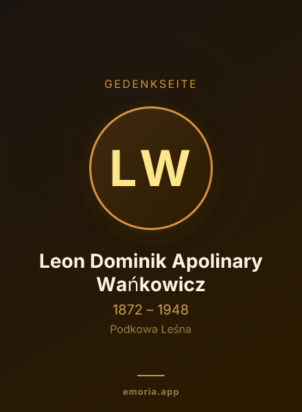 Gedenkportrait von Leon Dominik Apolinary Wańkowicz