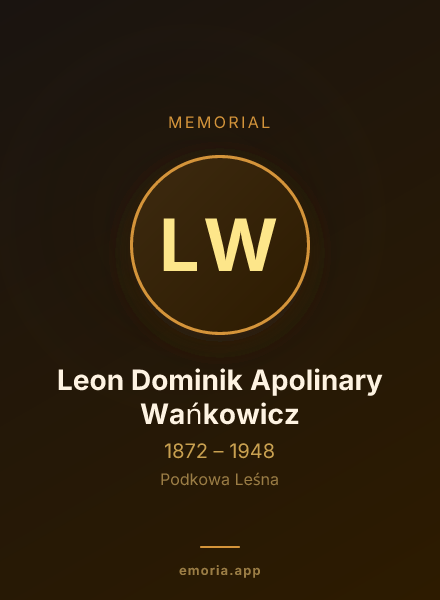 Memorial portrait of Leon Dominik Apolinary Wańkowicz