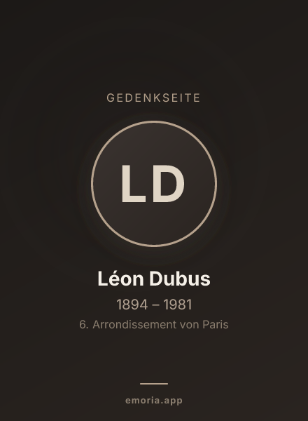 Gedenkportrait von Léon Dubus