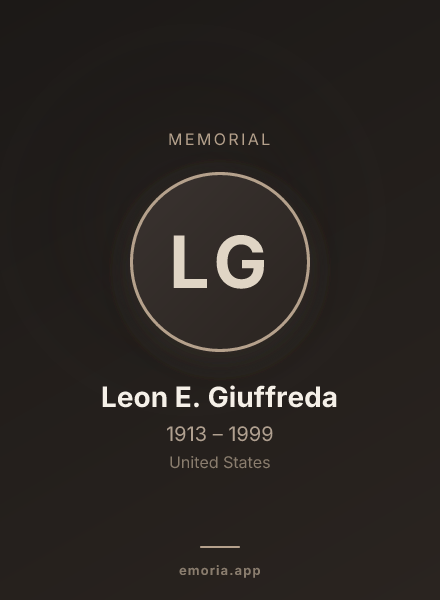 Memorial portrait of Leon E. Giuffreda