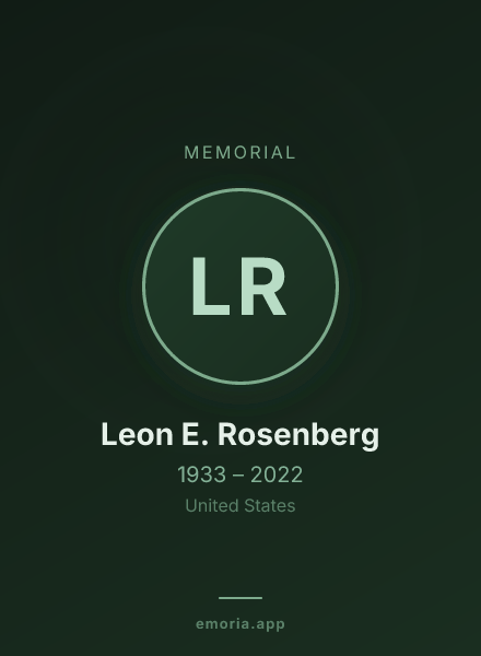 Memorial portrait of Leon E. Rosenberg