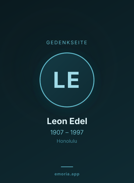 Gedenkportrait von Leon Edel