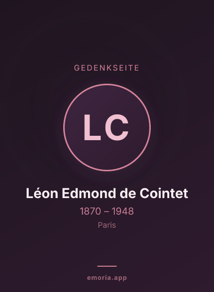 Gedenkportrait von Léon Edmond de Cointet