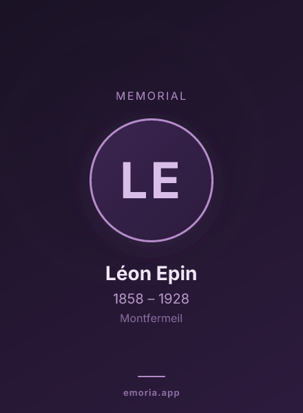 Memorial portrait of Léon Epin