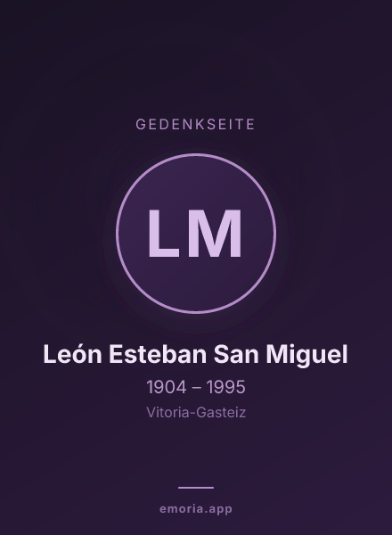 Gedenkportrait von León Esteban San Miguel