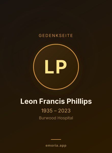 Gedenkportrait von Leon Francis Phillips