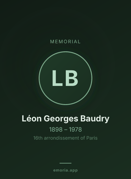 Memorial portrait of Léon Georges Baudry
