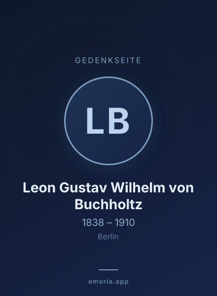 Gedenkportrait von Leon Gustav Wilhelm von Buchholtz