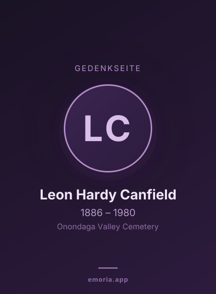 Gedenkportrait von Leon Hardy Canfield