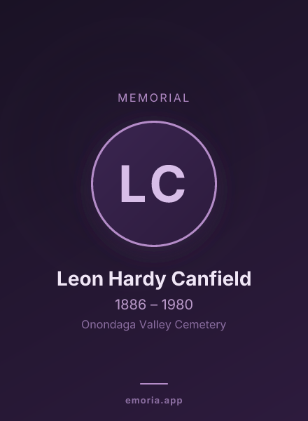 Memorial portrait of Leon Hardy Canfield