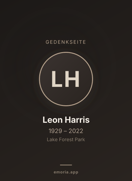 Gedenkportrait von Leon Harris