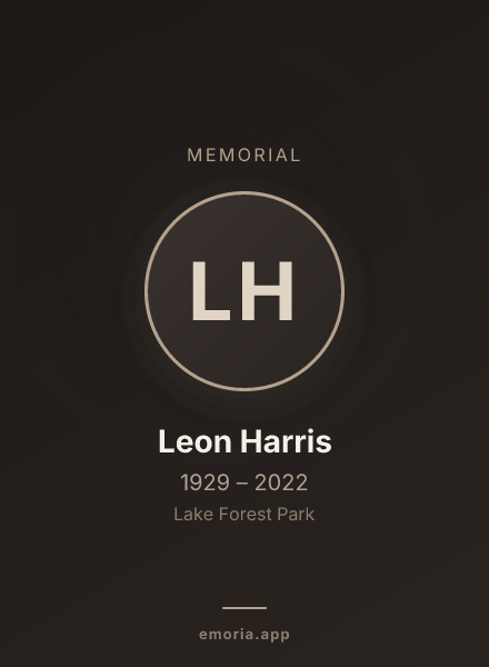 Memorial portrait of Leon Harris