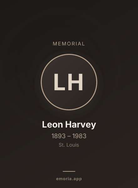 Memorial portrait of Leon Harvey