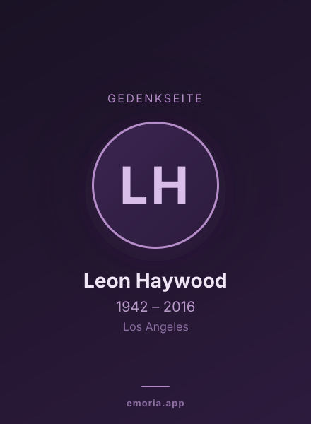 Gedenkportrait von Leon Haywood