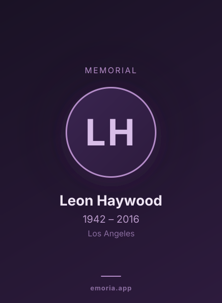 Memorial portrait of Leon Haywood