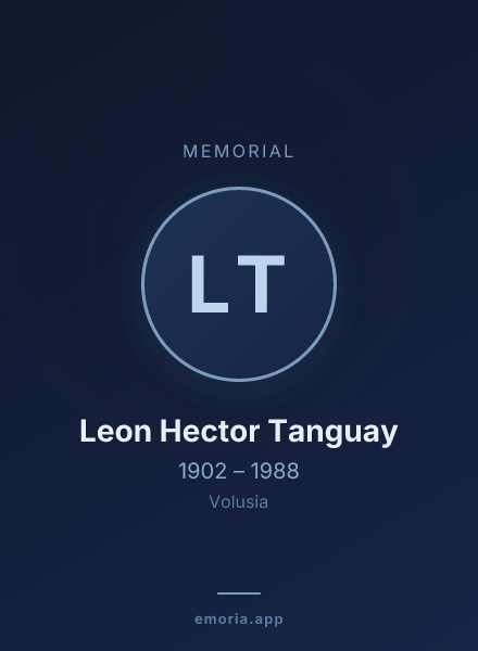 Memorial portrait of Leon Hector Tanguay