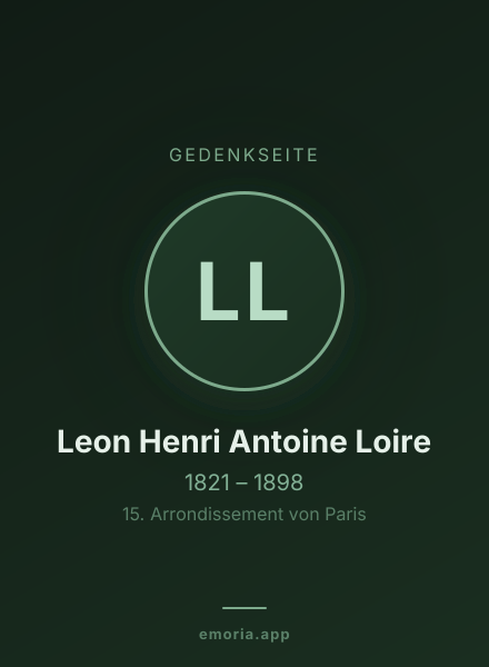 Gedenkportrait von Leon Henri Antoine Loire