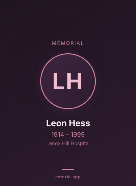 Memorial portrait of Leon Hess