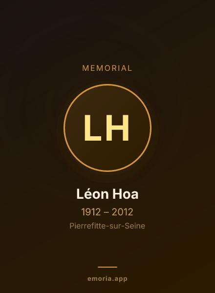 Memorial portrait of Léon Hoa