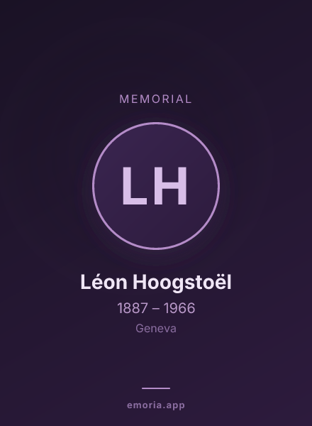 Memorial portrait of Léon Hoogstoël