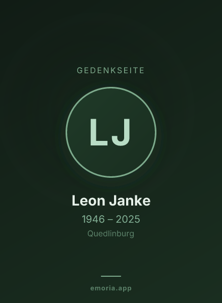 Gedenkportrait von Leon Janke