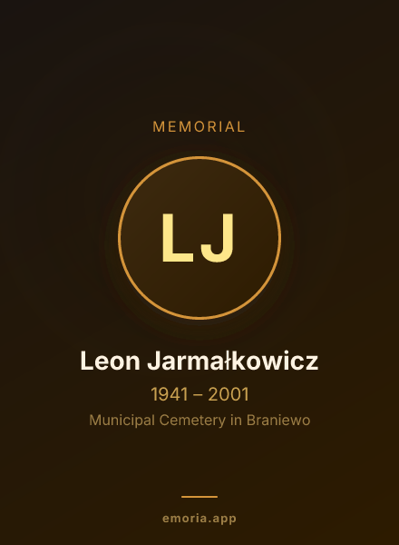 Memorial portrait of Leon Jarmałkowicz