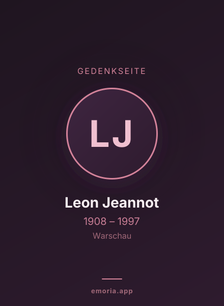 Gedenkportrait von Leon Jeannot