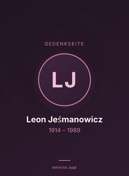 Gedenkportrait von Leon Jeśmanowicz