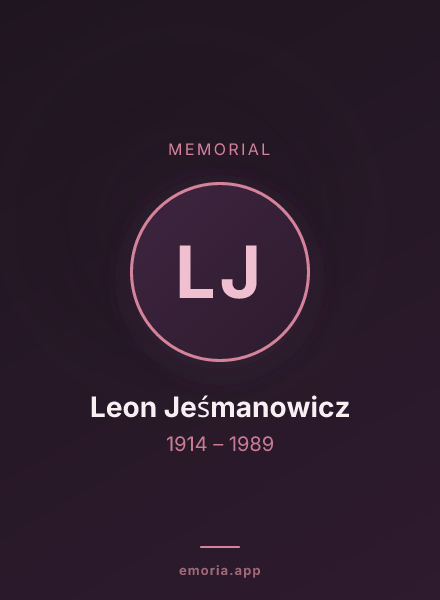 Memorial portrait of Leon Jeśmanowicz