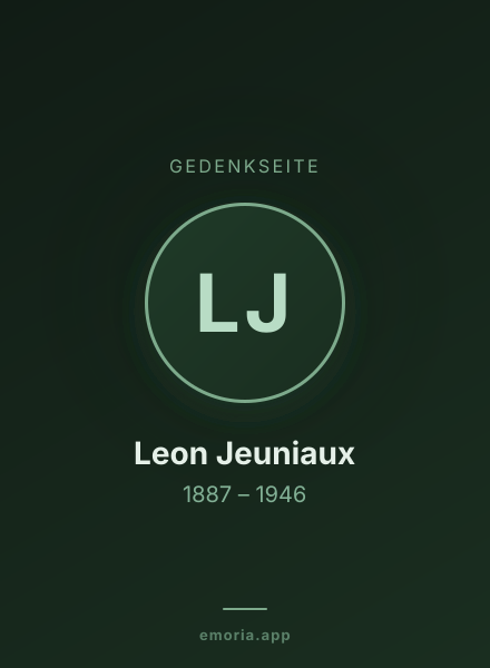 Gedenkportrait von Leon Jeuniaux