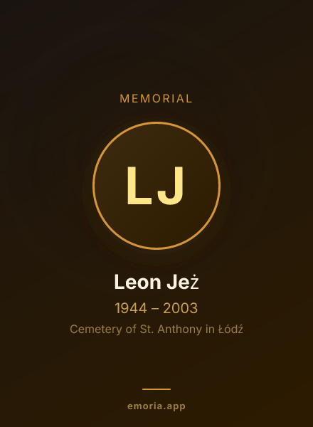 Memorial portrait of Leon Jeż