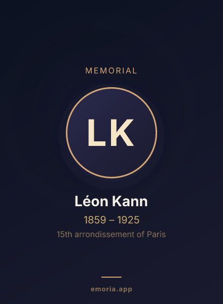 Memorial portrait of Léon Kann