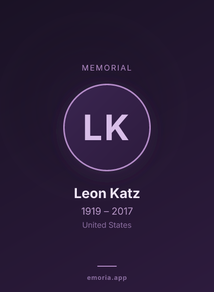 Memorial portrait of Leon Katz
