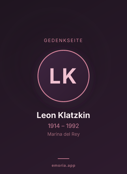 Gedenkportrait von Leon Klatzkin