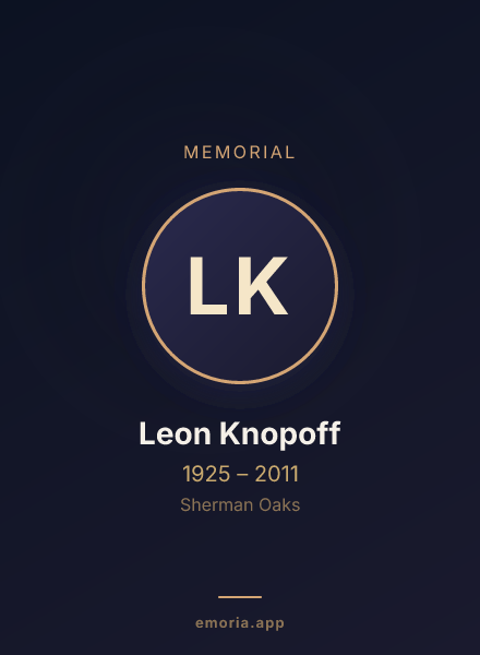 Memorial portrait of Leon Knopoff