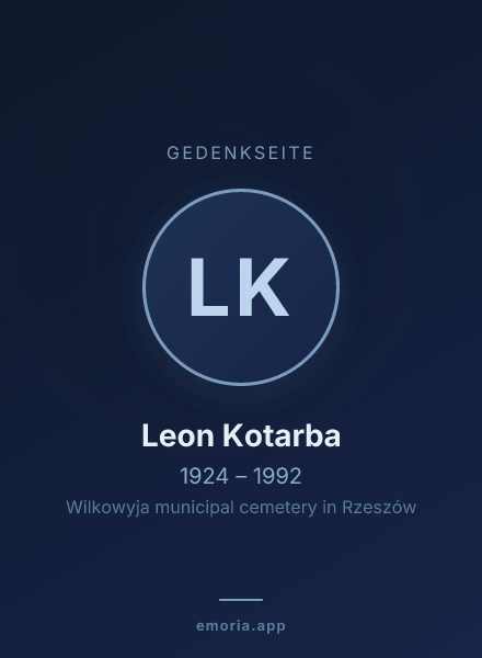 Gedenkportrait von Leon Kotarba