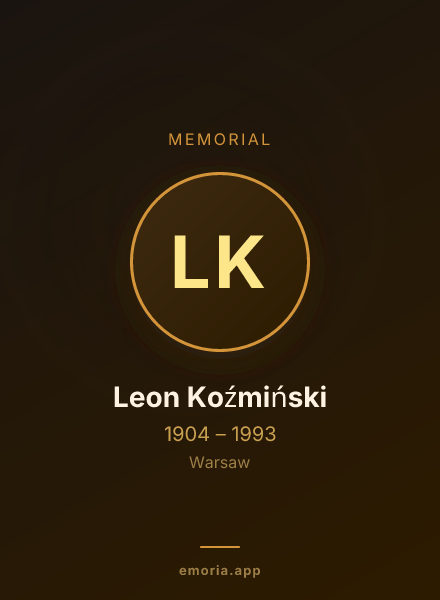 Memorial portrait of Leon Koźmiński