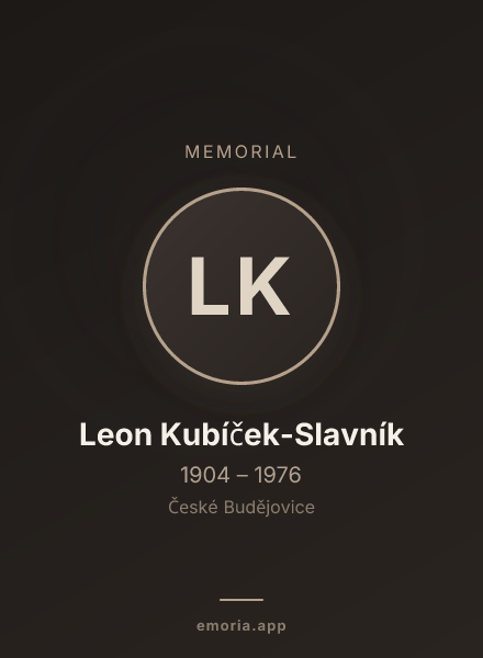 Memorial portrait of Leon Kubíček-Slavník