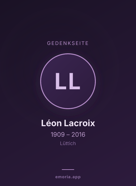 Gedenkportrait von Léon Lacroix