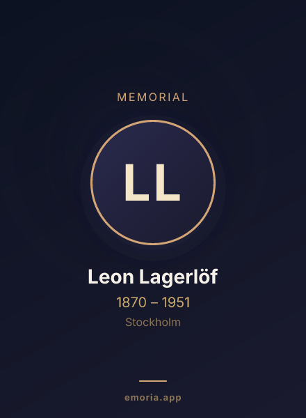 Memorial portrait of Leon Lagerlöf